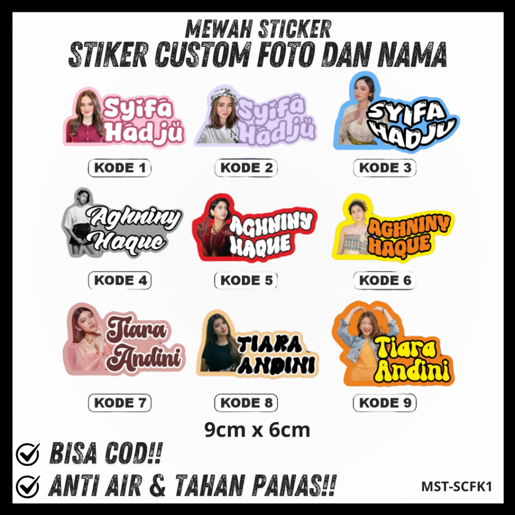 

Stiker Foto dan Tulisan Nama Custom - Cetak Photo Stiker Waterproof