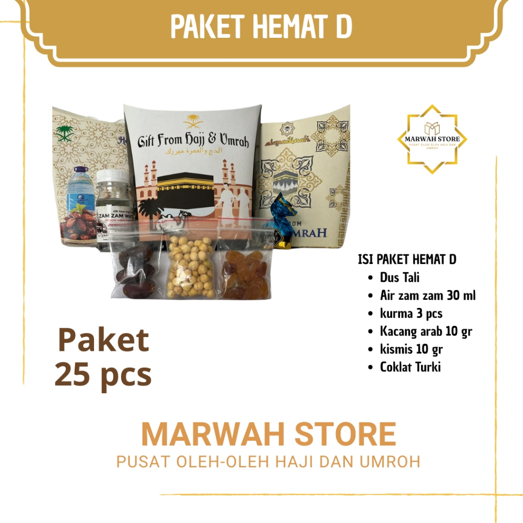 

Oleh-oleh Haji dan Umroh Paket Hemat D isi 25 Lengkap Air Zamzam