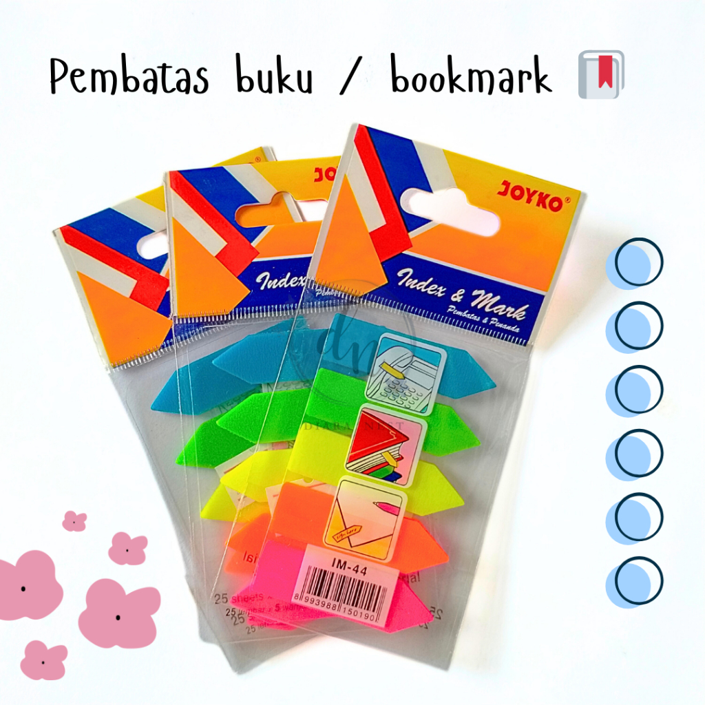 

PEMBATAS BUKU PLASTIK JOYKO IM-44 ISI 5 - INDEX MARK PENANDA BUKU