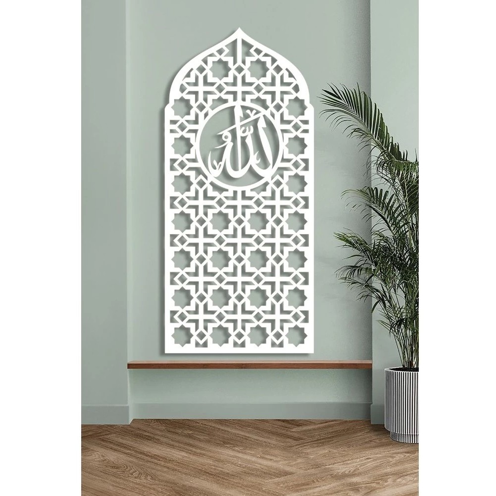 Mihrab mushola rumah minimalis dekorasi dinding kaligrafi