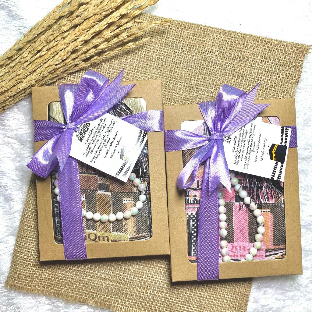 Souvenir Sajadah Travel Dewasa+Tasbih Souvenir Pernikahan Souvenir Haji Umroh Souvenir Pengajian Sou