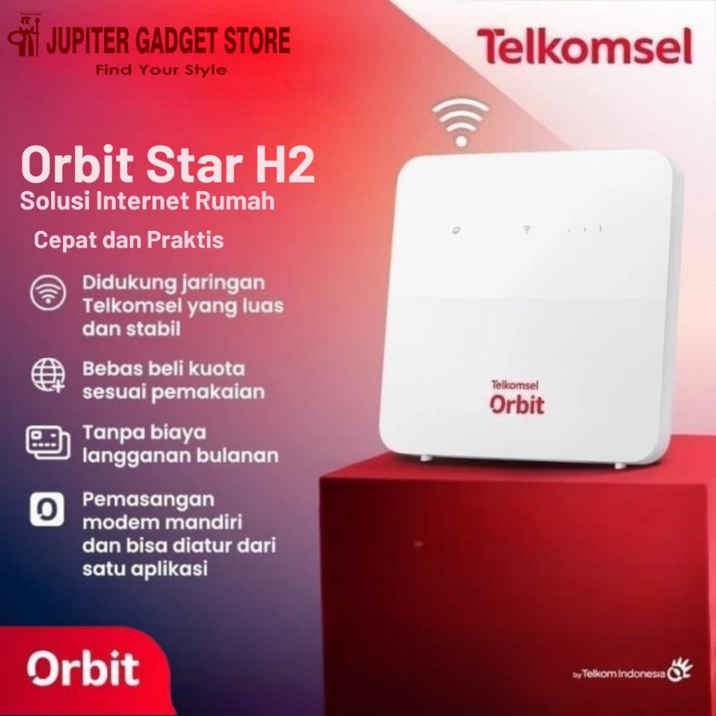 Telkomsel Orbit Star H2 Modem internet WiFi Murah Portable 4G High Speed Bonus Paket Data