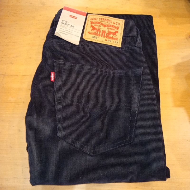 Celana Jeans Pria 505 Original Corduroy Black Reguler Fit 505-1396