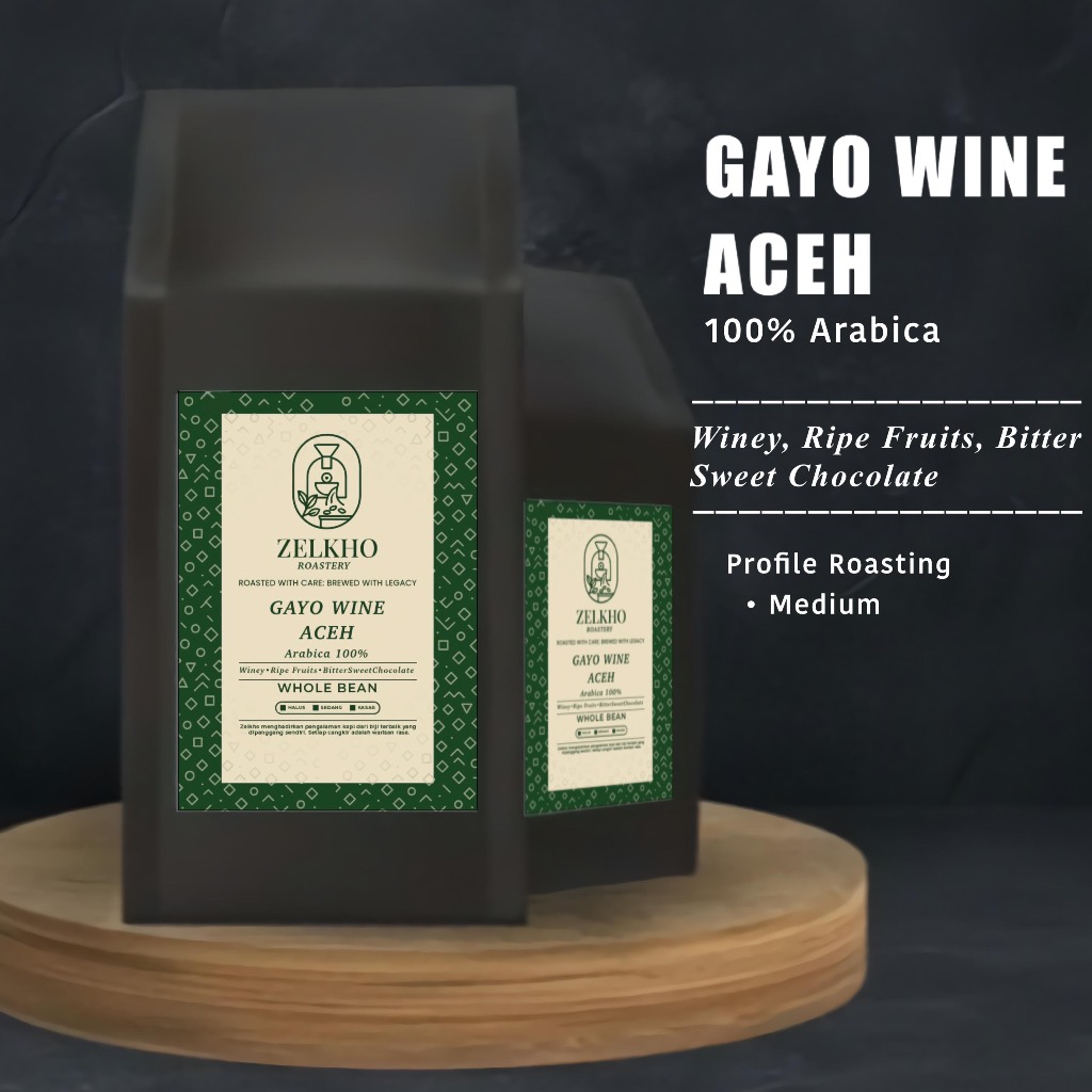 

Kopi GAYO WINE Arabica No.1 Arabica Grade 200gr, 500gr, 1KG Biji Kopi Coffee Beans ZELKHO