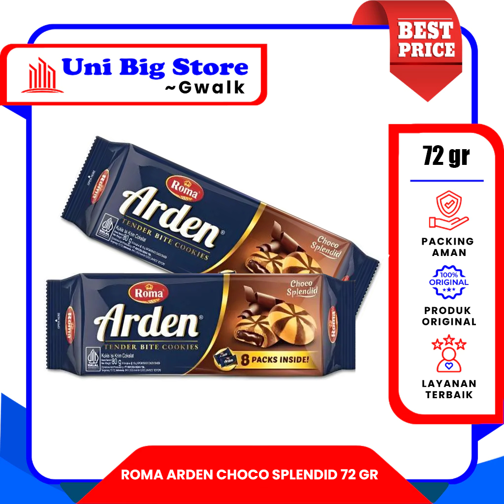 

ROMA ARDEN CHOCO SPLENDID TENDER BITE COOKIES KUKIS KRIM COKLAT - 72 gr