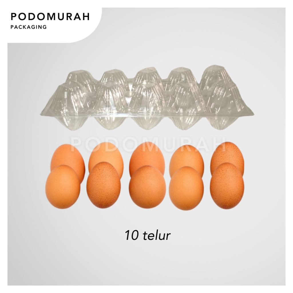 Egg Tray (isi 10 Butir) Tray Mika telur/Tray Telur Plastik/Tray Telur Mika PET