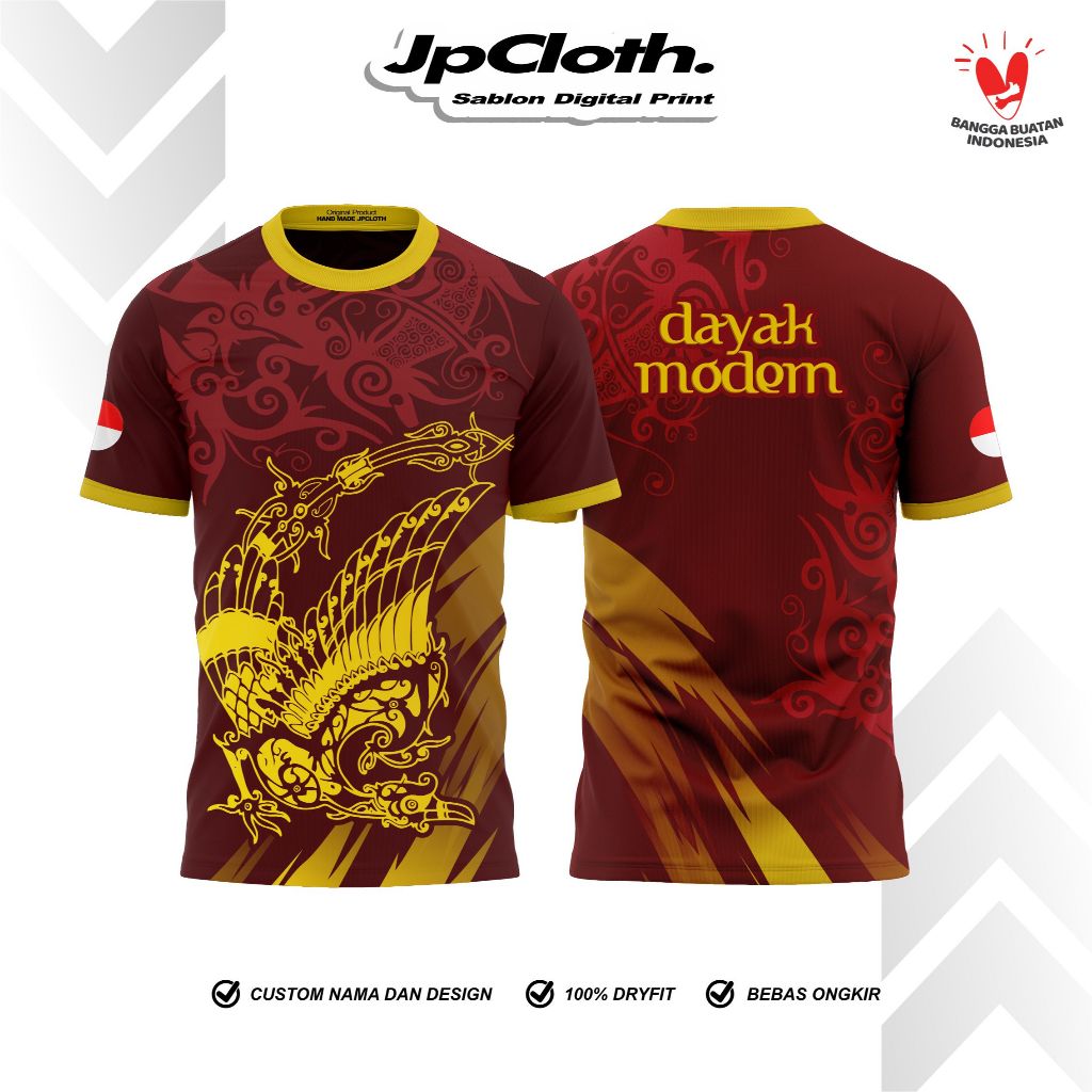 JERSEY DAYAK FULL PRINTING MOTIF TERBARU