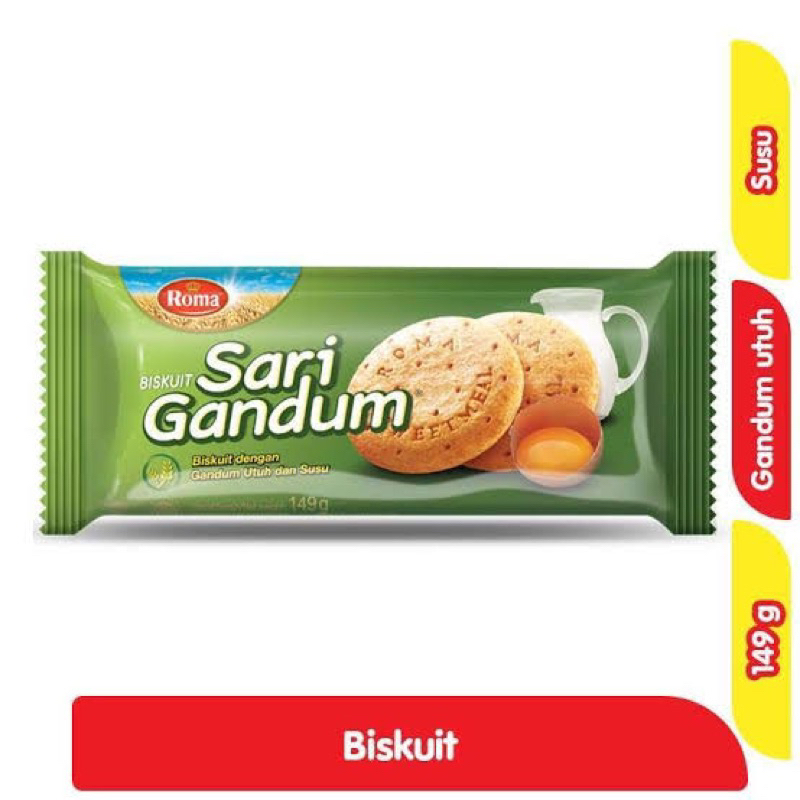 

Roma Biskuit Sari Gandum Roll 149gr