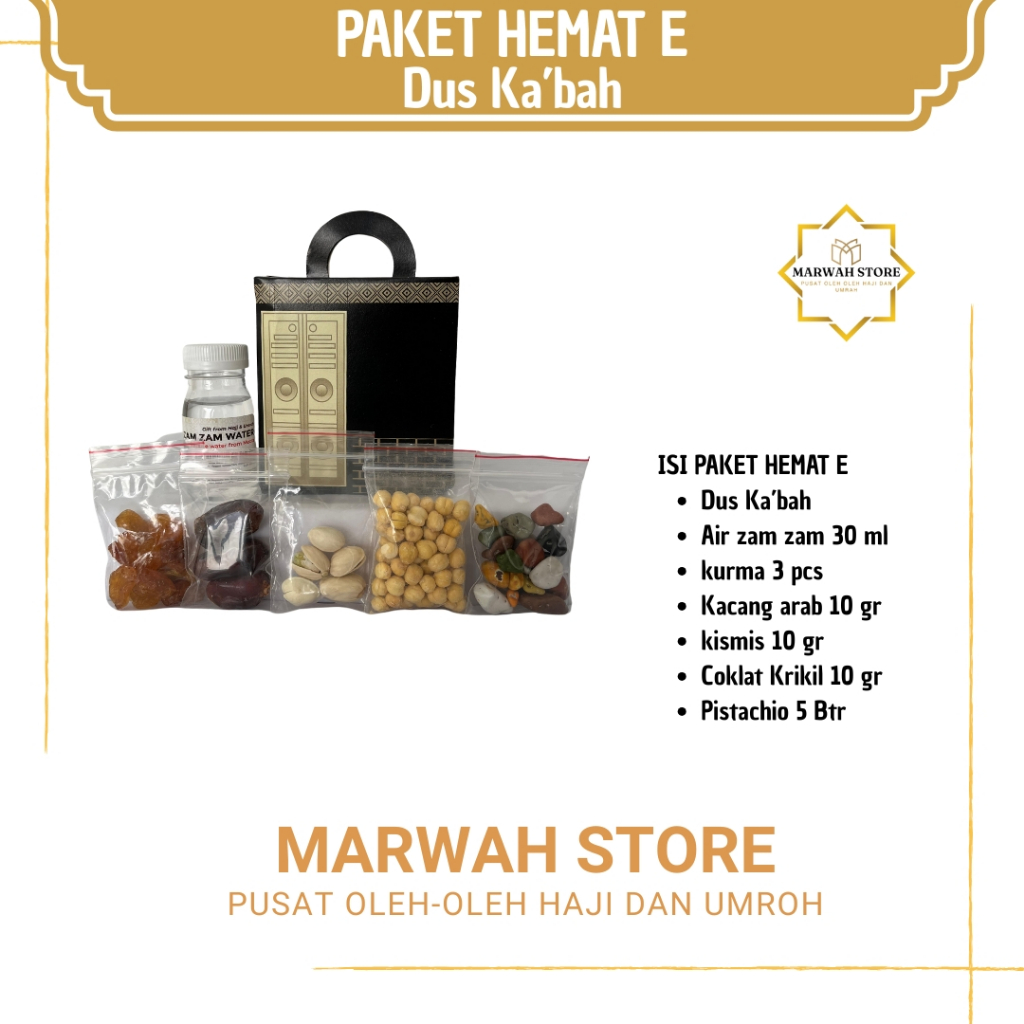 

Oleh-oleh Haji dan Umroh Paket Hemat E Dus Ka'bah Lengkap Air Zamzam