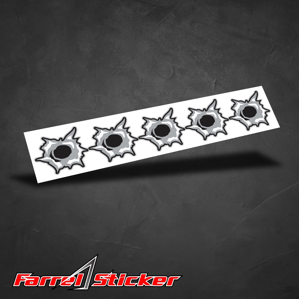 Stiker efek tembakan peluru