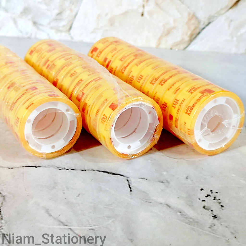 

Azka_Niam SATU SLOP ( 12 PCS ) Selotip Isolasi Bening Kecil Tipis Nachi 12mm x 10m