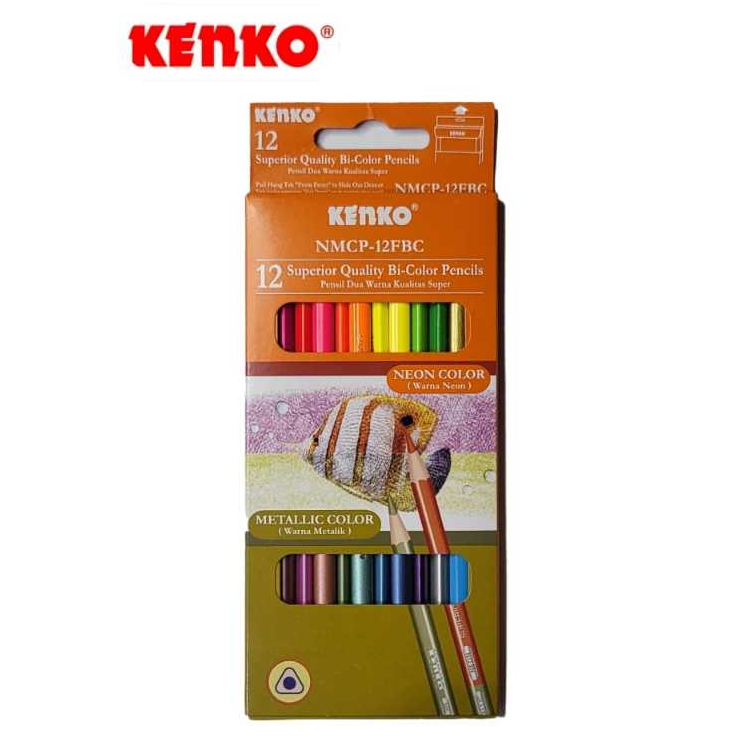 

KENKO 12 BI-COLOR PENCIL NEON METALIC NMCP-12FBC - 1 SET