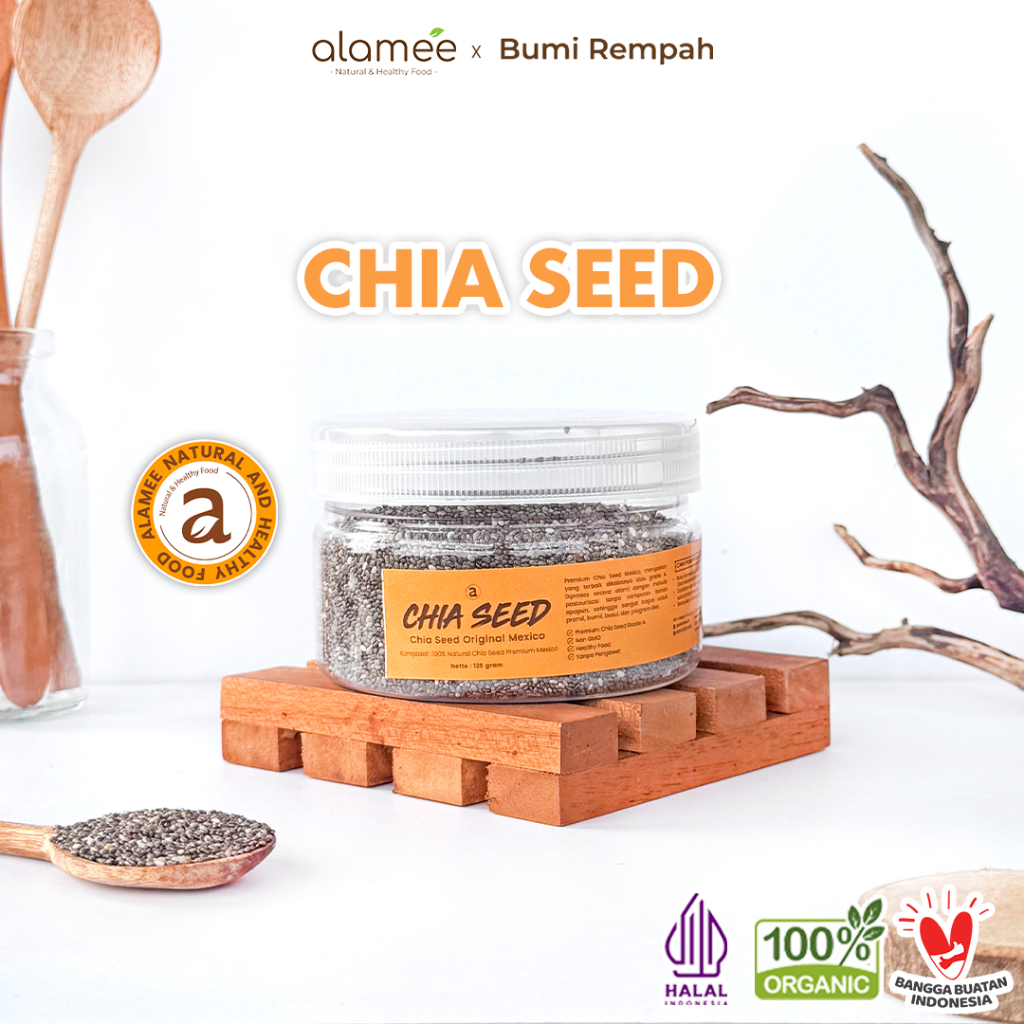 

Chia seed Organik Diet Original 125 gr Biji Black Chiaseed Organic Premium Meksiko bumi rempah