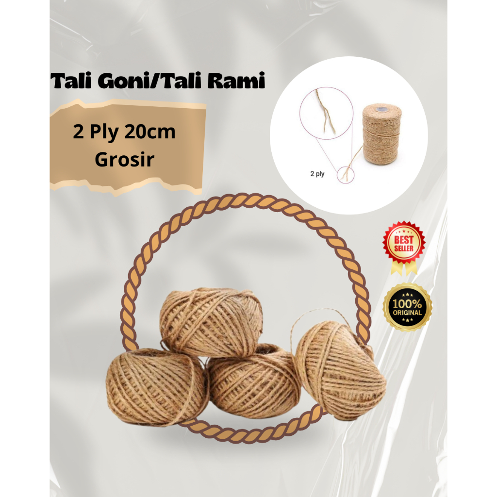 

TALI RAMI / TALI GONI ATAU TALI GARUKAN KUCING 2 PLY GROSIR PER 20 CM