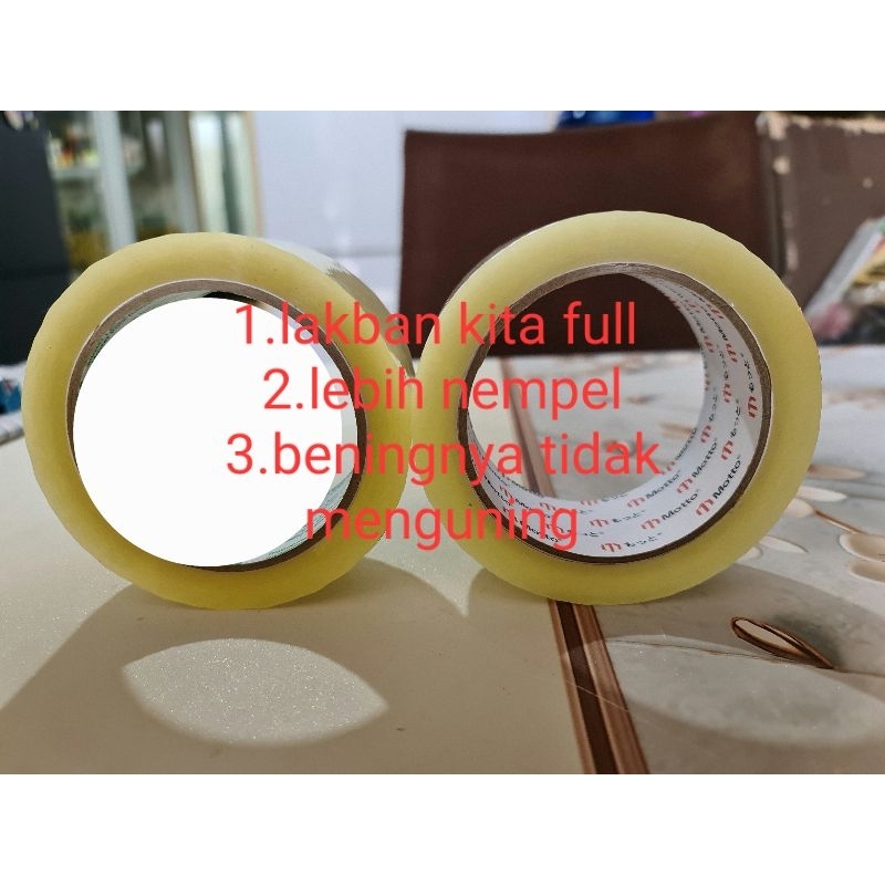 

Lakban bening transparan motto pack 48mm x 100 yard full premium lakban packing paket