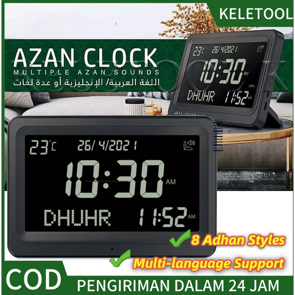 Jam Azan 8 Adhan Styles Azan Clock  Doa Muslim Jam Sholat  Muslim Digital Kalender  Gergorian & kale