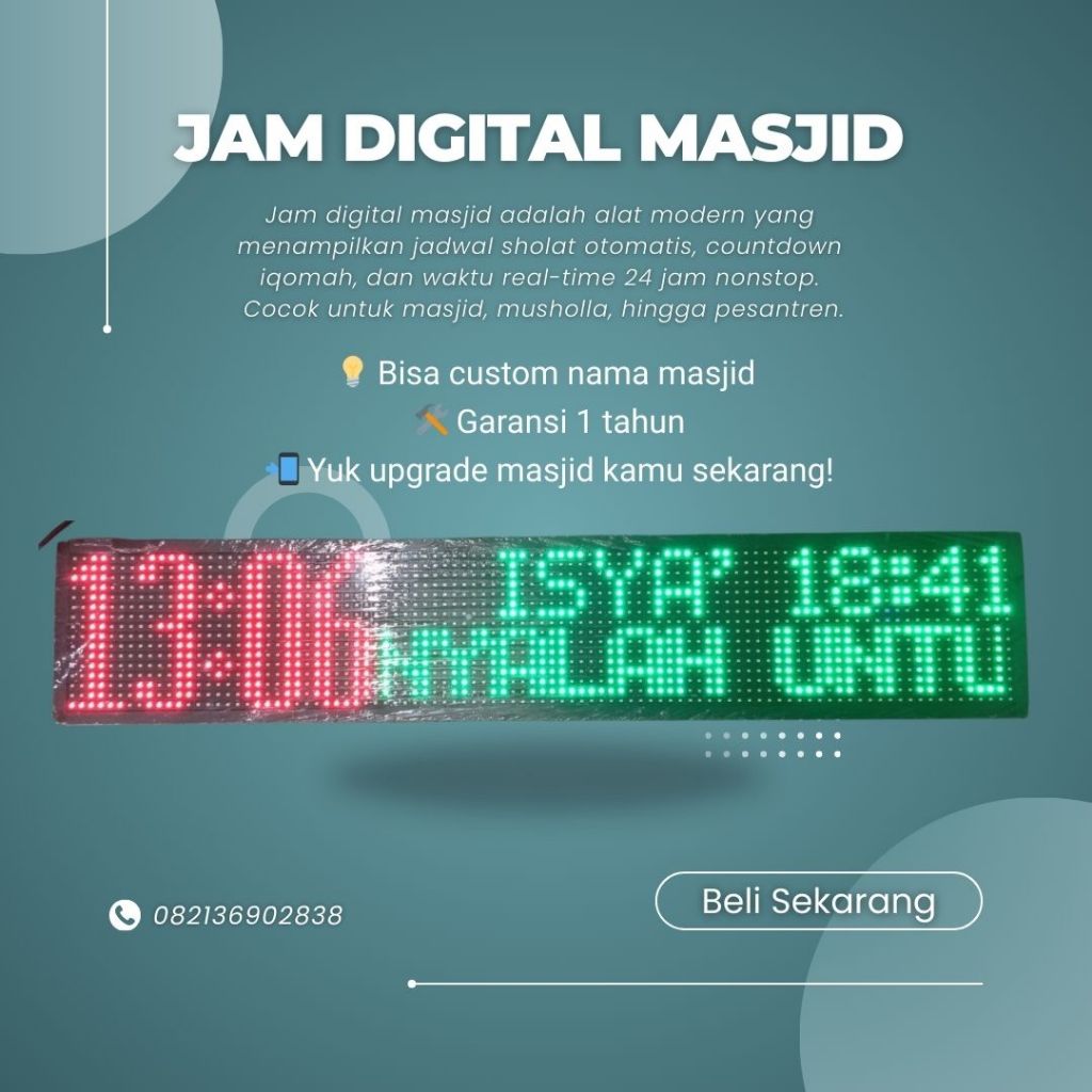 Jam Digital Masjid 3 Panel