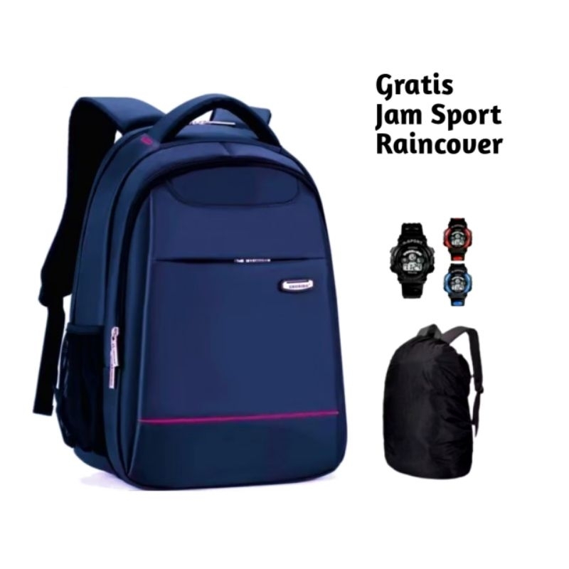 Ransel sekolah anak sd smp polos tas gendong anak laki laki