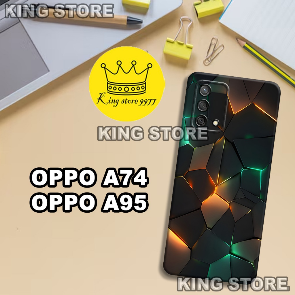 (KS17)  Softcase karet untuk OPPO A74 - OPPO A95 Motif gambar karakter Abstrak/casing OPPO A74 - OPP