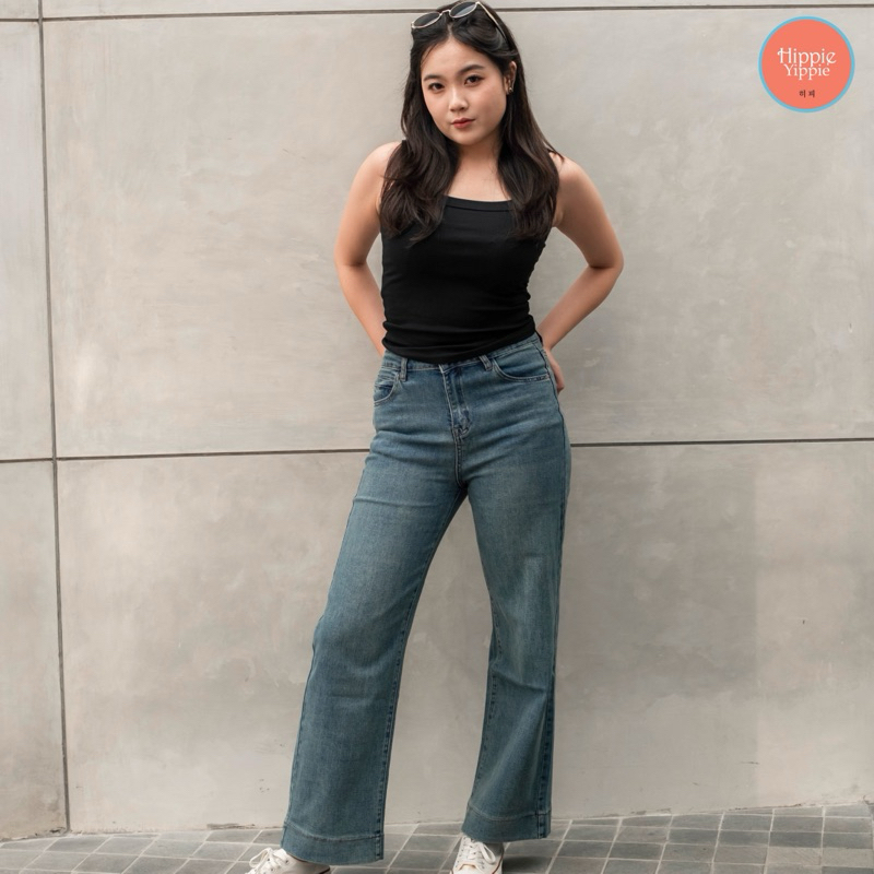 Celana Jeans Panjang Korea - Jeans Kakak-kakak Seoul- Hippie Fashion