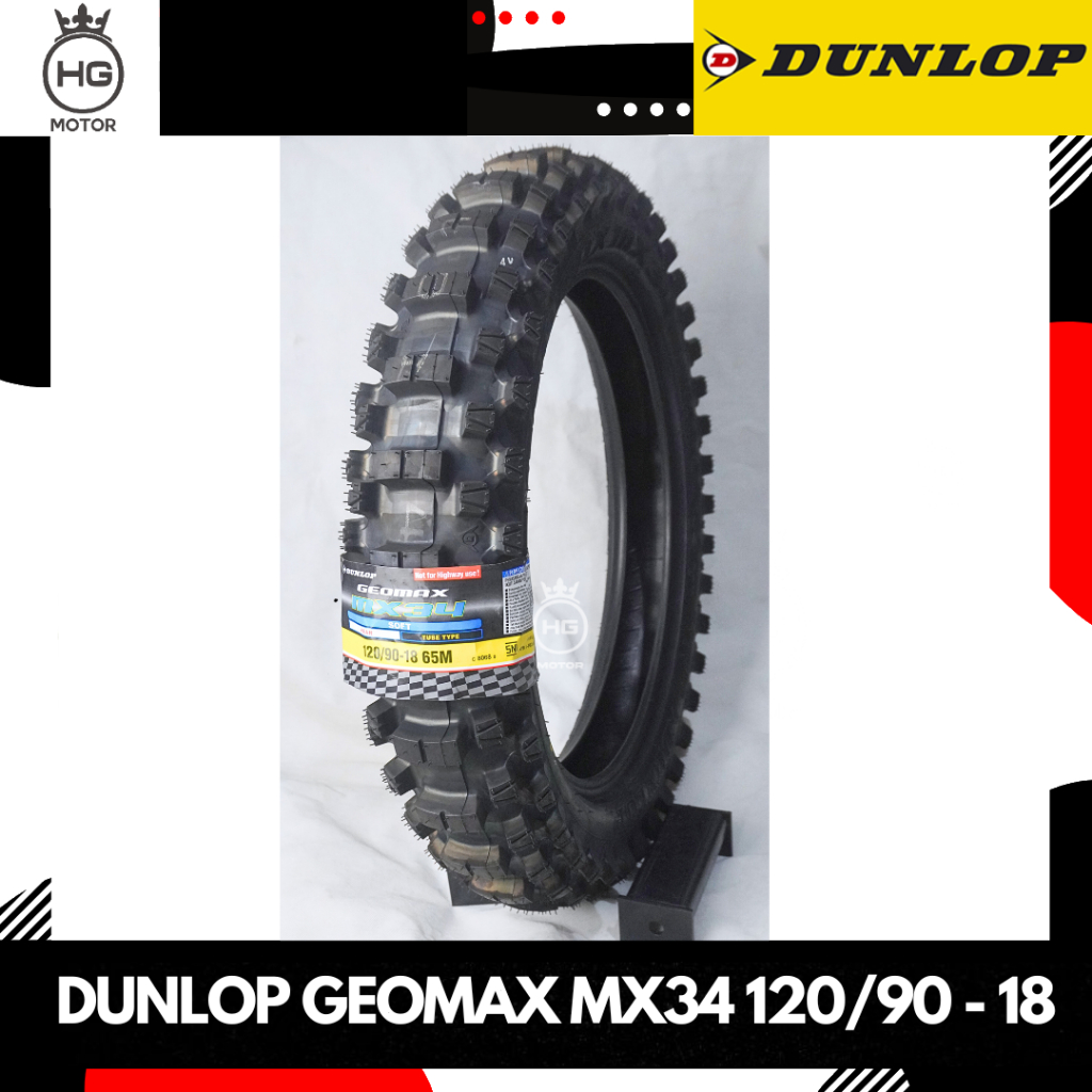BAN TRAIL BELAKANG DUNLOP GEOMAX MX34 120/90-18 SOFT RING 18