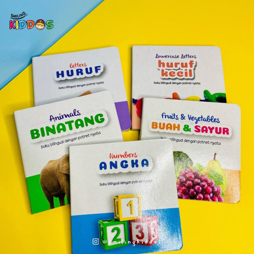 BOARDBOOK TEBAL - Buku Bayi Anak Board Book Mini Mainan Edukasi Binatang Buah Sayur Pengenalan - Buk