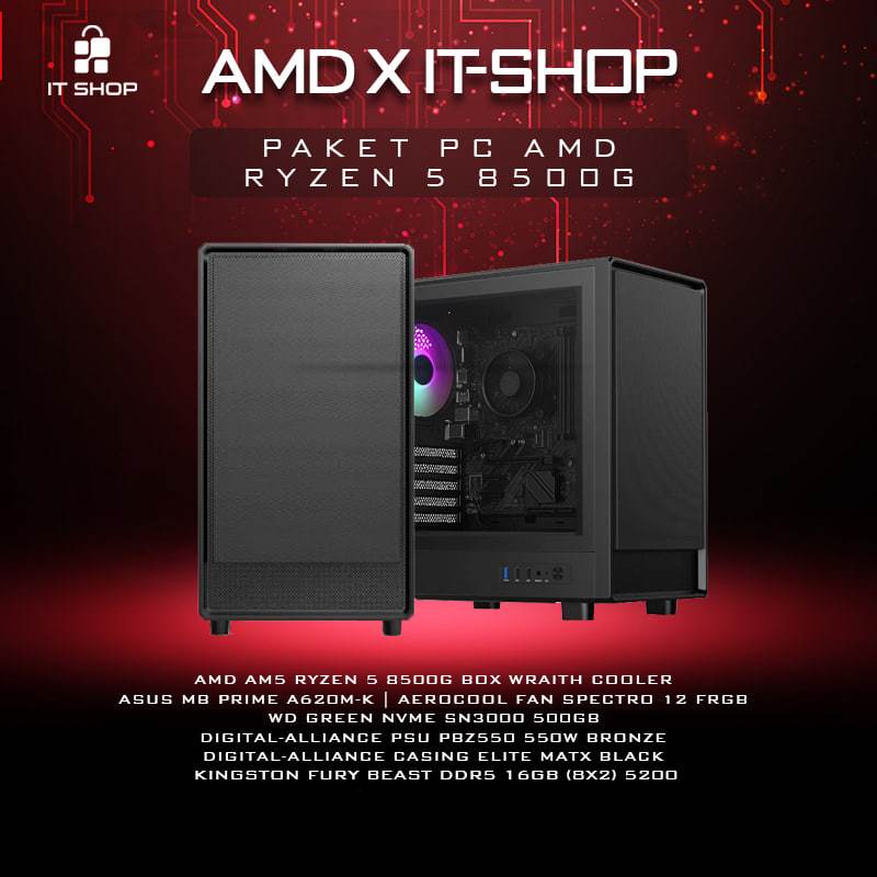 PC Rakitan AMD Ryzen 5 8500G / DDR5 16GB / NVME 500GB