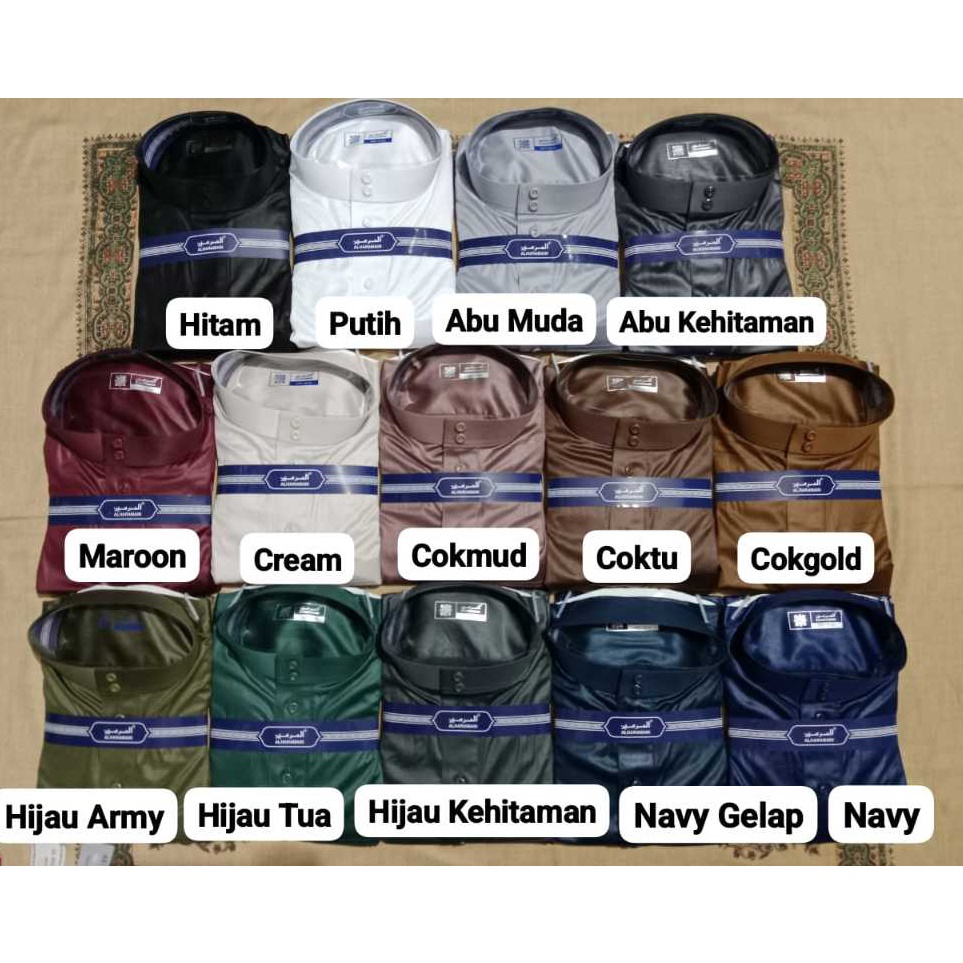 KODE R88P BISA COD GAMIS JUBAH AL HARAMAIN POLOS POLYSTER IMPORT VIETNAM PUTIH DAN HITAM WARNA NAVY 