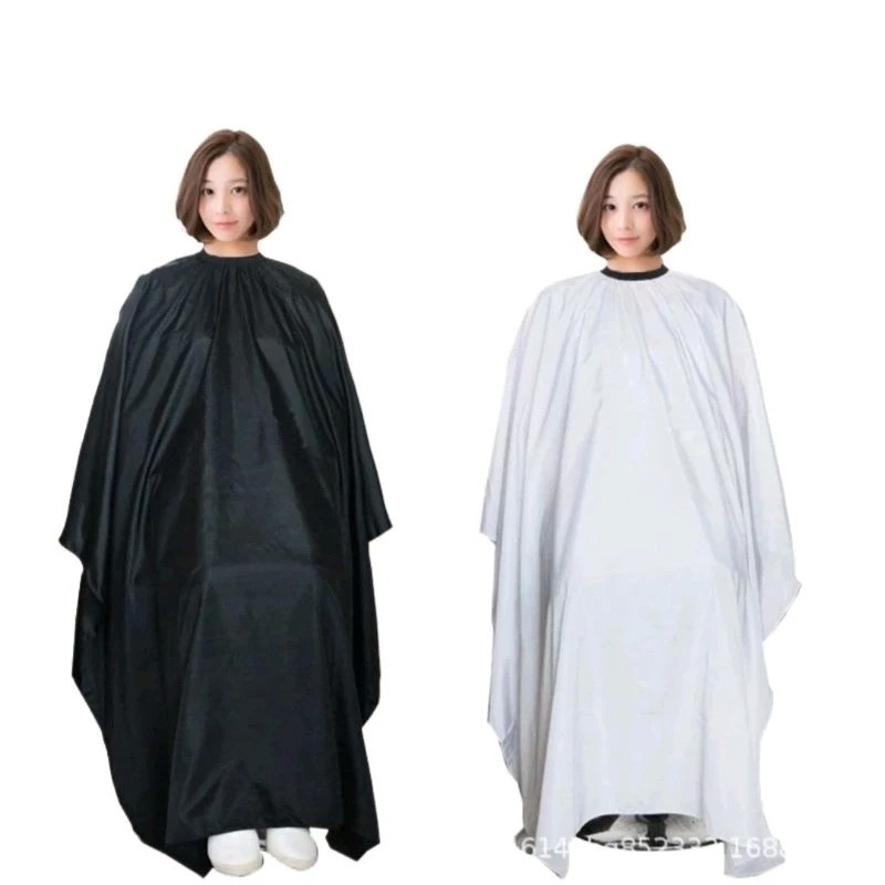 Kain Kip Cukur Gunting Rambut Dewasa HITAM PUTIH Kep Apron Jubah Cape Penutup Cukur Pangkas Rambut S