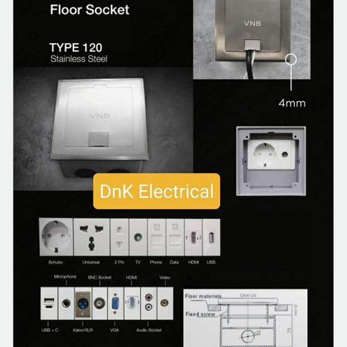 Stop Kontak Lantai/Stopkontak Lantai VNB Type 120 (Frame+Schuko+USB)