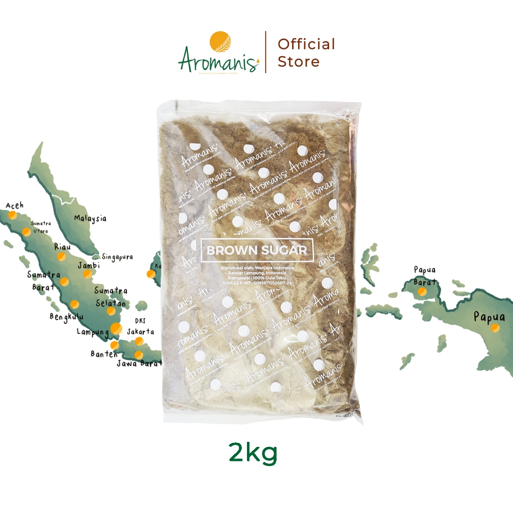 

Aromanis Light Brown Sugar - Gula merah tebu molasses kemasan 2 kg