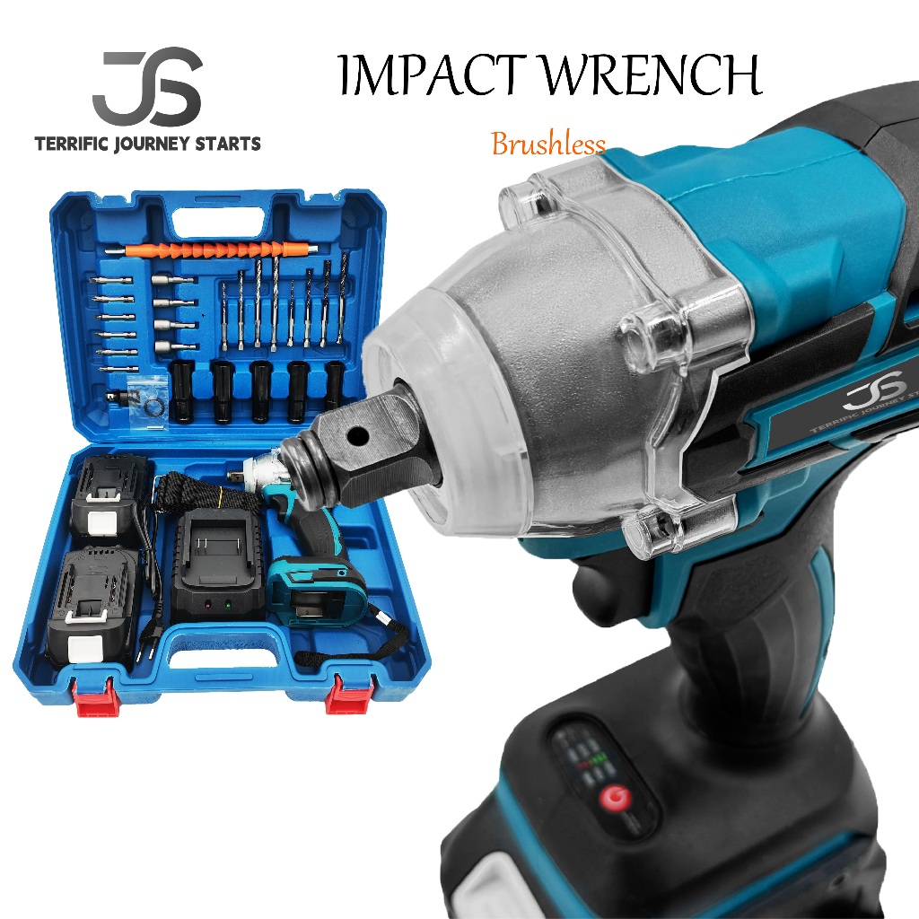 NEW Brushless Mesin Bor Impact Baterai cordless impact impact wrench cordless 2baterai impact