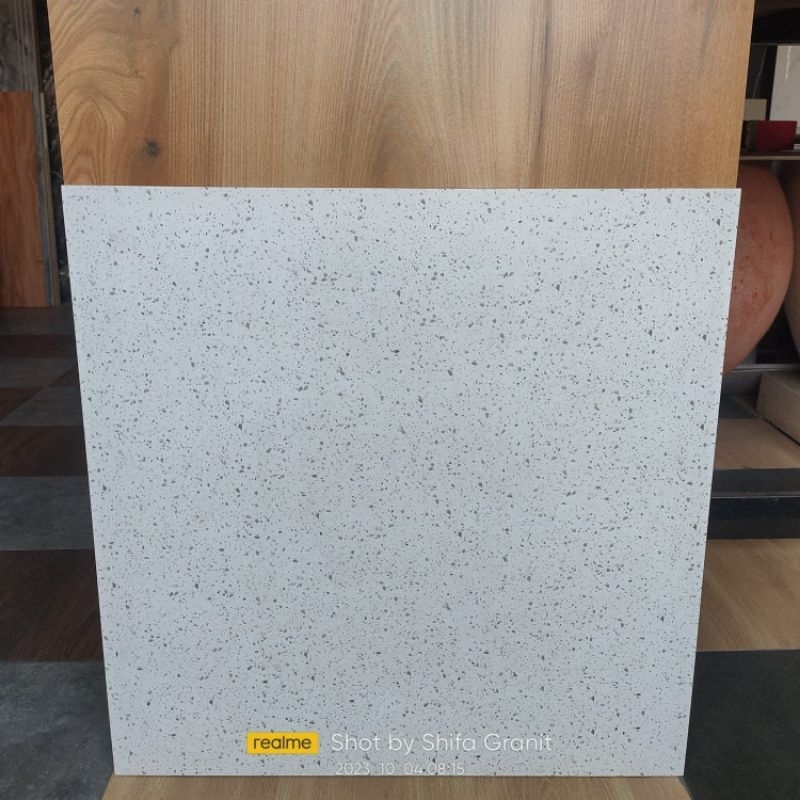 Granit lantai 60x60.White Terazzo/Indogress