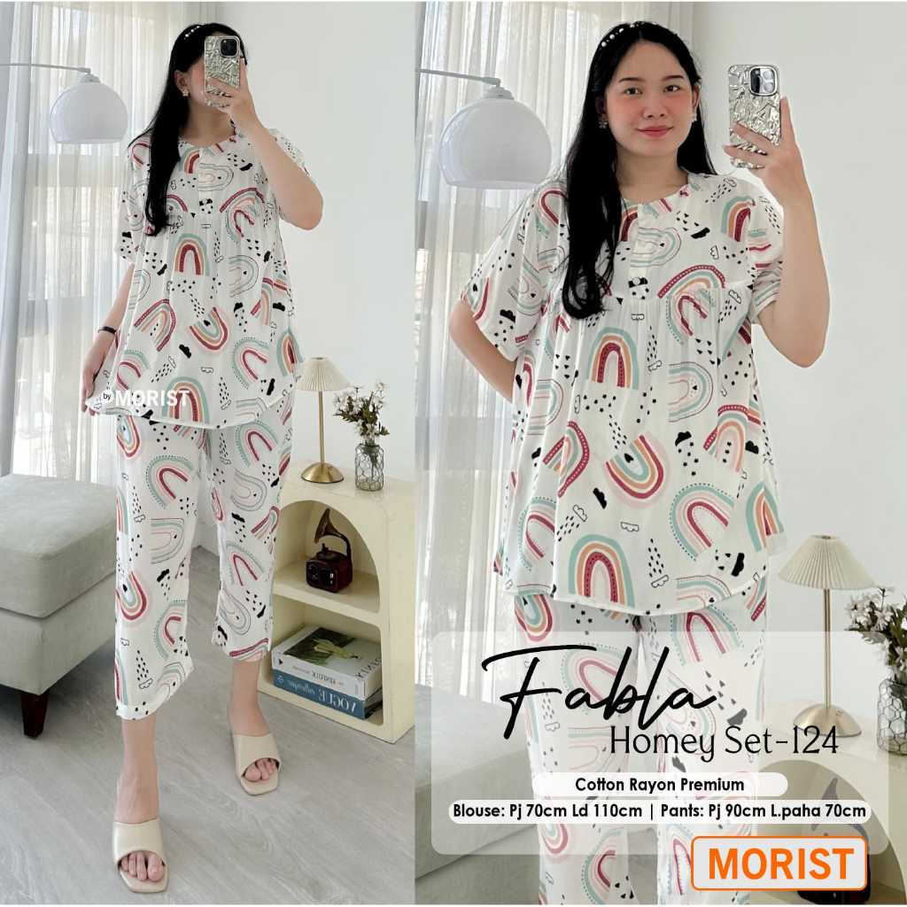 Morist Berlabel Fabla Aime Kalin Yimfa Yifma Lensi Viumi Homey Set Rayon Zipper Depan Dayli One Sete