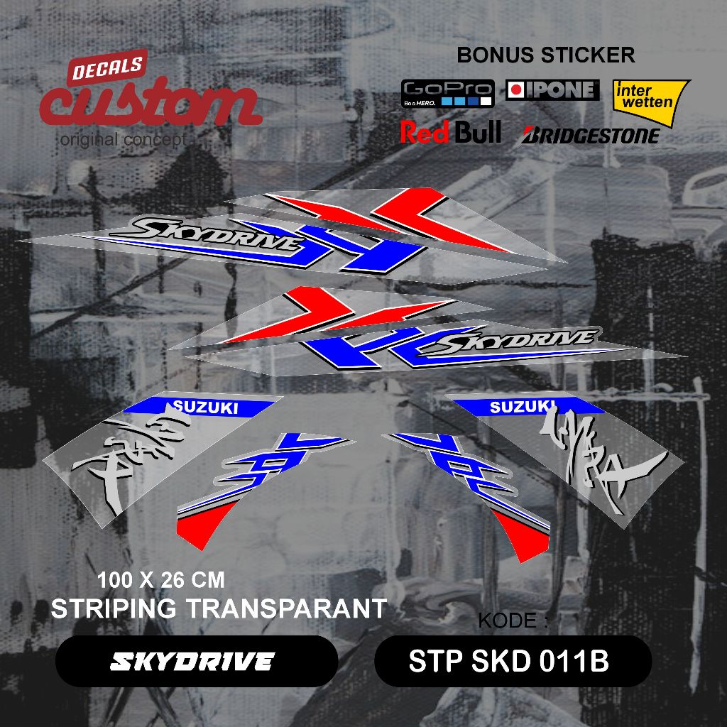AdK stiker transparan motor suzuki skydrive 125 decal striping suzuki skydrive AST