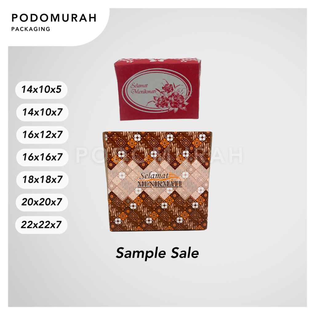 Dus Sample (warna random)/ Dus Kotak Makanan/ Box Kemasan Murah Berkualitas/ Kardus Wadah makanan