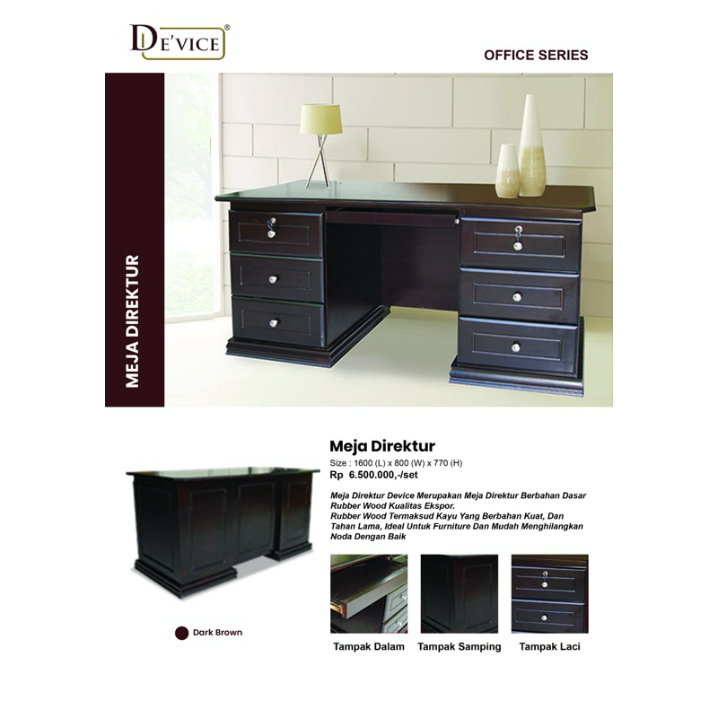 Meja Direktur | Meja Kerja | Meja Kantor Bahan Full Kayu