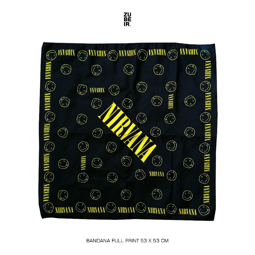 CUSTOM BANDANA FULL PRINT NIRVANA / BANDANA NIRVANA / SLAYER NIRVANA / NIRVANA