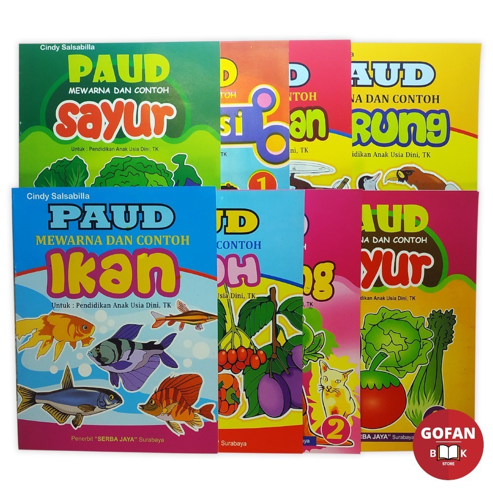 buku mewarnai, Buku PAUD Mewarna Dan Contohnya SJ