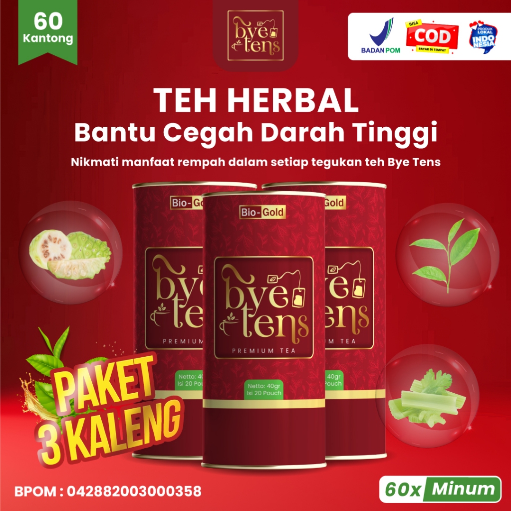 

Bye Tens - Obat Hipertensi Darah Tinggi dan Jaga Kesehatan Jantung isi 20 Kantung Teh Herbal Alami