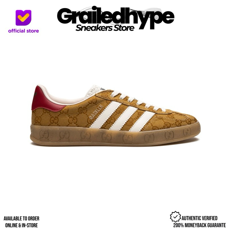 Adidas Gazelle x Gucci GG Monogram Beige Brown