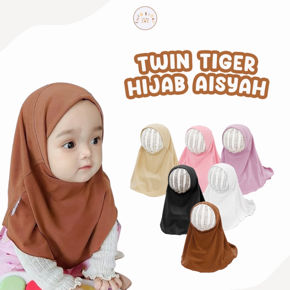 KODE O95E Jilbab Anak Instan Katun Jersey PremiumTwin Tiger HIJAB AISYAH Bergo Kerudung Cewek TK SD