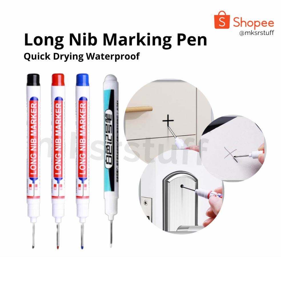 

KODE B13O Paket 6pcs Long Nib Marking Pen Merah Hitam Biru Putih