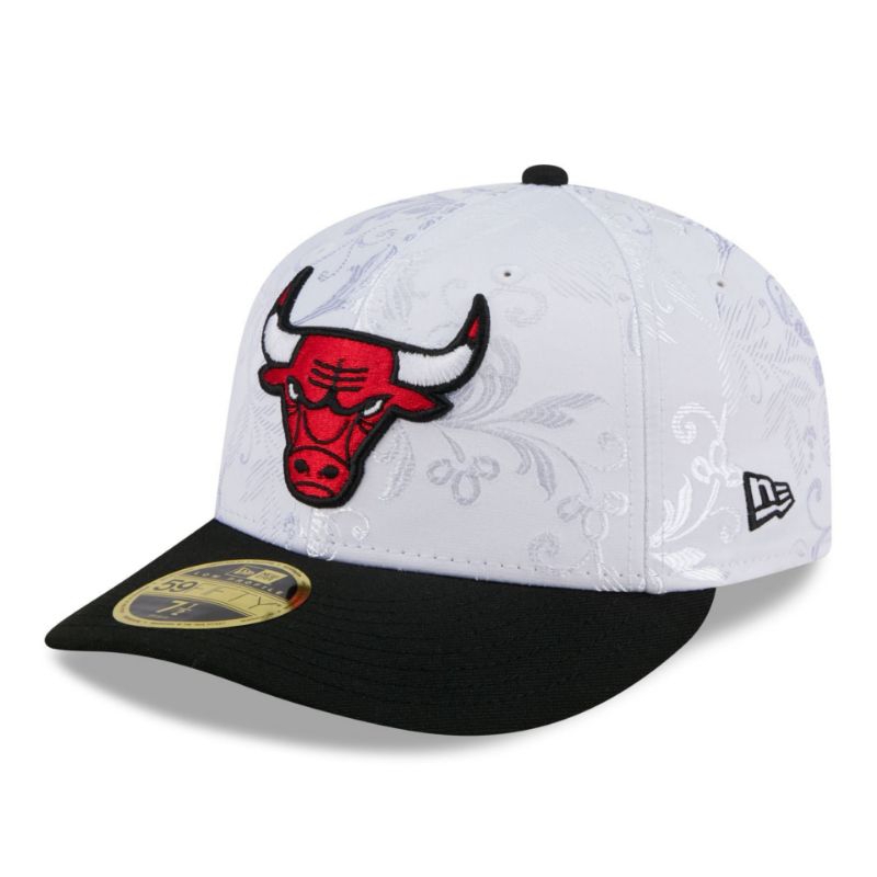 Topi New Era Cap Chicago Bulls Floral Shine 59Fifty Day Low Profile 59Fifty Fitted Hat Original