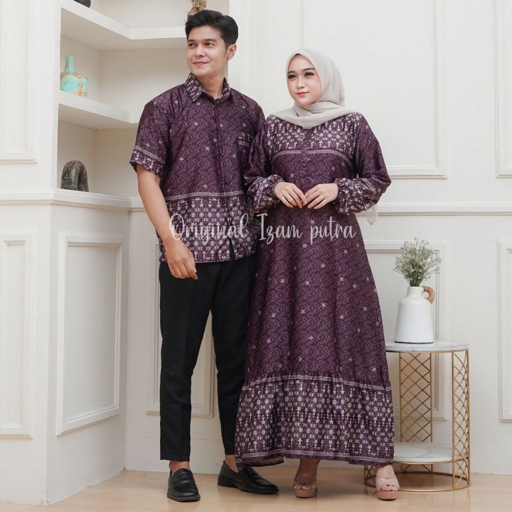 dress gamis baju couple pasangan baju couple pasangan lebaran 2025 baju couple keluarga