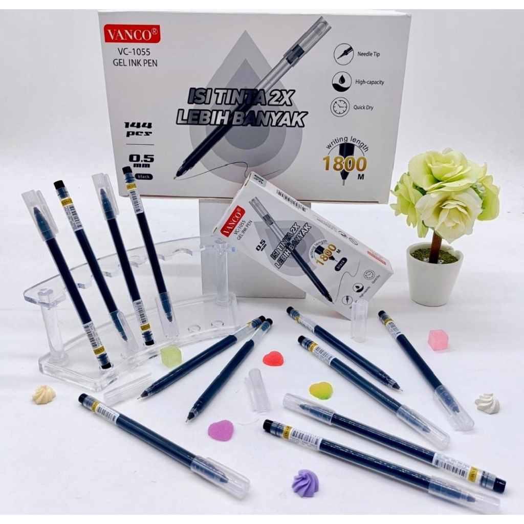 

Pulpen Gel Tinta Full Vc-1055 / Sf -1120 Dos (12pcs)/Bolpoint Gel Isi Jumbo