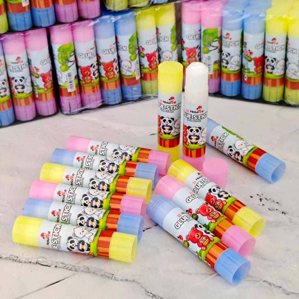 

Azka SATU PACK ( 24 PCS x 10 Gram ) Glue Stick Lem Stik Murah Karakter Animasi Kecil 10Gram