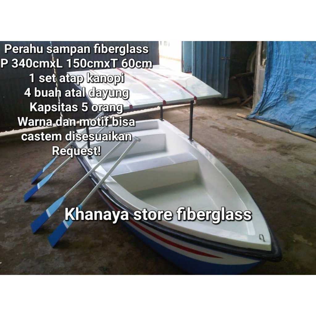 Perahu sampan dayung fiberglass,Perahu fiberglass,perahu kapasitas 5 orang,sampan perahu