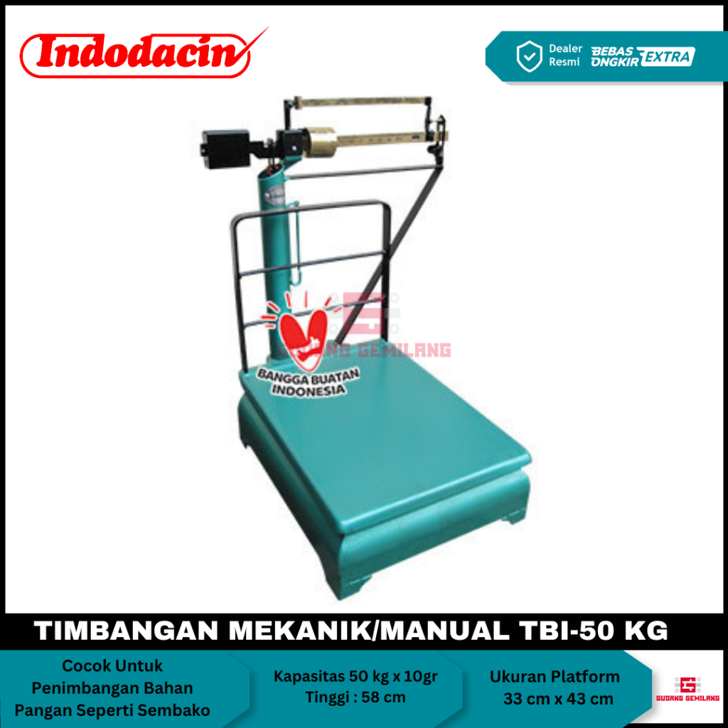 Timbangan Duduk 50kg Timbangan Duduk Manual 50kg Timbangan Bobot Ingsut TBI Dacin Lantai Barang