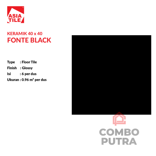 Keramik Lantai Glossy 40 x 40 AsiaTile Fonte Black
